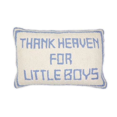 Thank Heaven For Little Boys Embroidery Decorative Pillow