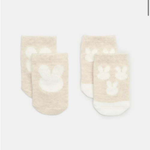 Fluffy Bunny Sock 2 Pack | Oat Marle | Seed Heritage