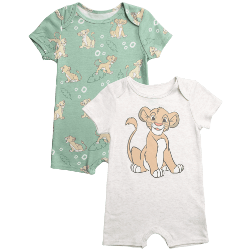 Disney Baby Boys Romper Tiger Pooh Mickey Mouse Short Sleeve Bodysuit for Newborn/Infant Boys 2 Pack