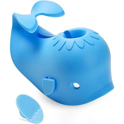 Mandoo Faucet Cover Bathtub Baby, Bath Spout Cover for Baby, Bath Faucet Cover for Kids, Tub Spout Cover Bathtub Faucet Cover Kids Safety, Protection Baby Universal Bath Silicone Toys Whale Blue