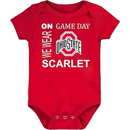 Ohio State Buckeyes Officially Licensed 100% Cotton On Game Day Baby Bodysuit Bodysuit - Red