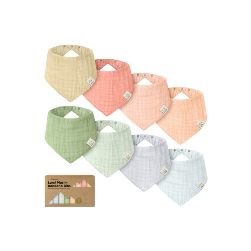 8-Pack Lumi Muslin Bandana Bibs