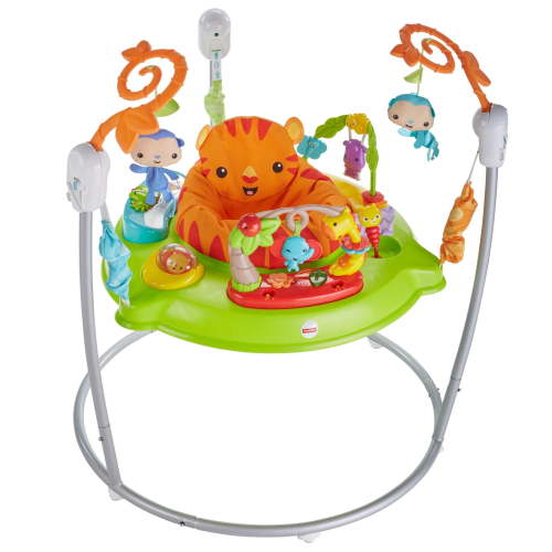 Fisher-Price Baby Bouncer Tiger Time Jumperoo Activity Center with Lights Music and Toys, Toddler