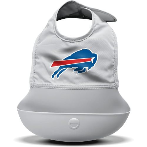 Smilo Silicone Bib - Officially Licensed NFL Fabric & Silicone Baby Bib with Crumb Catcher for Babies and Toddlers