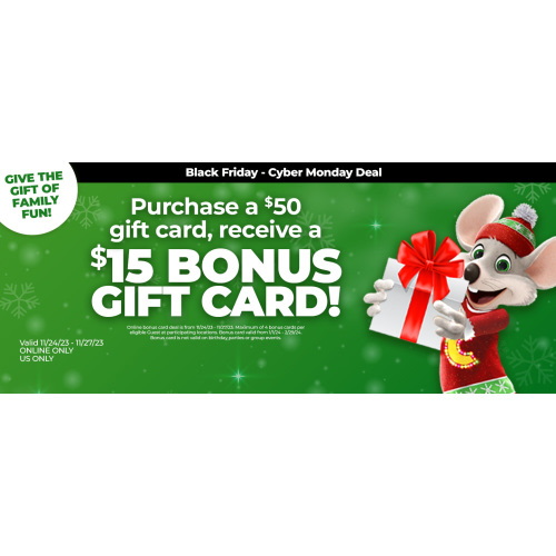 Gift Cards | Gift Certificates | Chuck E. Cheese