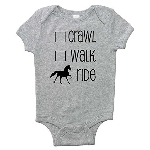 Crawl, Walk, Ride Baby Horse Onesie for Infant Boys & Girls - Equestrian Pony Bodysuit Gift