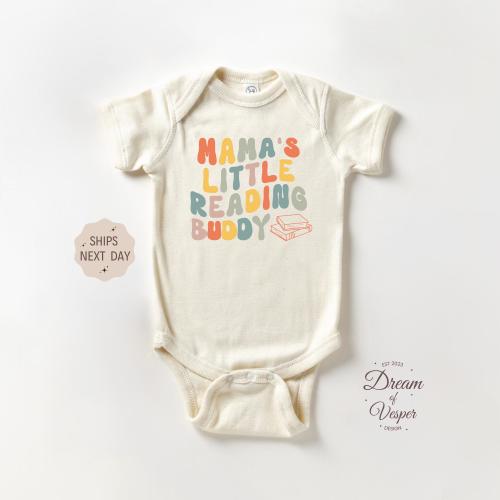 Mama’s Little Reading Buddy Onesie®, Book Lover Baby Gift, Baby Shower Gift For Librarian, Book Club Baby Onesie®, Future Reader Bodysuit