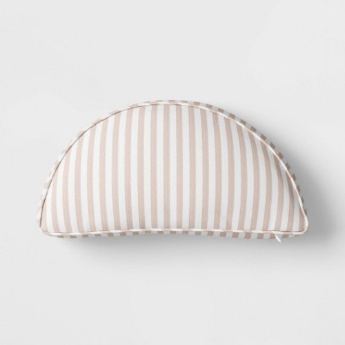 Half Moon Shaped Stripe Pillow Natural/White - Threshold™