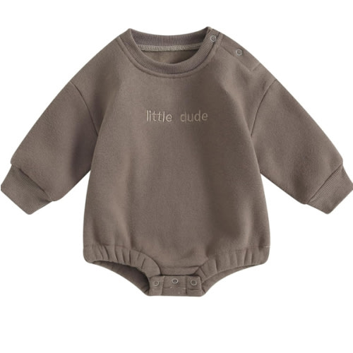 VISGOGO Newborn Infant Baby Boy Girls Oversized Romper Little Dude Sweater Onesie Coming Home Outfit Neutral Clothes