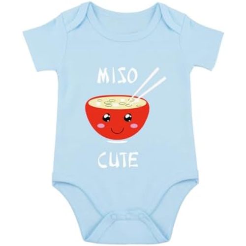 listery Funny Baby Clothes Miso Cute Bodysuit Miso Cute Infant Baby Anime Newborn Unisex Romper