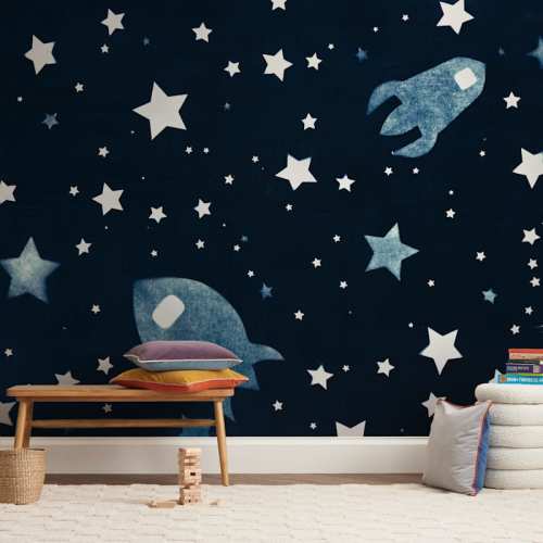 Through space and time Children's Wall Mural by raven erebus