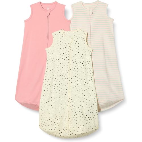 Amazon Essentials Unisex Babies' Cotton Sleep Sack, Wearable Blanket, 0.5 TOG, Pack of 3