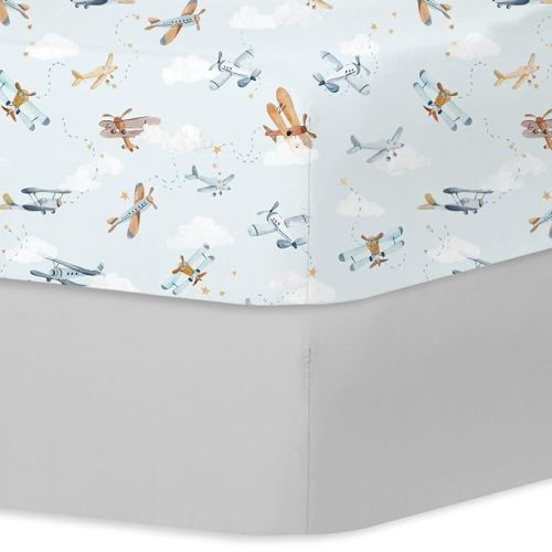 Little Grape Land Crib Sheets for Boys and Girls, 2pk Baby Crib Fitted Sheet for Standard Size Crib and Toddler Mattress, Super Soft Baby Sheet