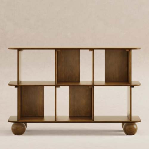 Natural Walnut Color - Crosby Open Bookcase