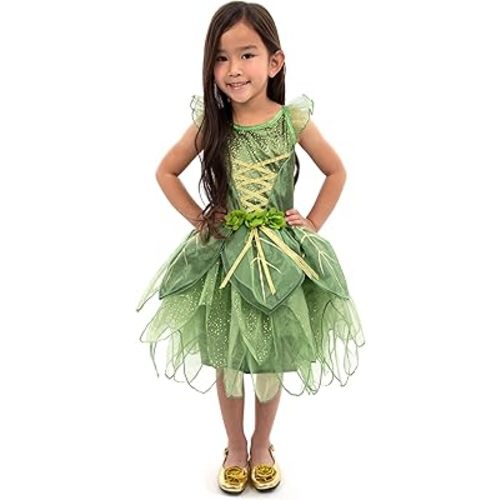 Little Adventures Pixie Tinkerbell Princess Dress Up Costume - Machine Washable Child Pretend Play Dress with No Glitter