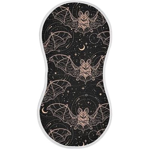 Halloween Bats Muslin Burp Cloth for Baby Washcloths Cotton Burping Rags 22 x 11 in Soft and Absorbent Newborn Face Towels 4 Pack