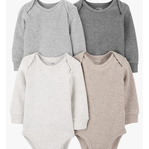 Simple Joys by Carter's Baby 4-Pack Long-Sleeve Thermal Bodysuit