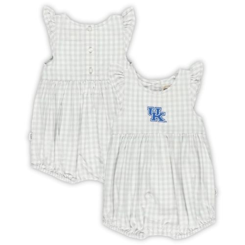 Kentucky Wildcats Garb Girl's  Infant Cara Gingham Ruffled Bodysuit - Gray