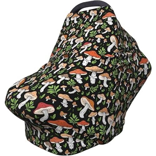 Mushroom Car Seat Canopy, Baby Breastfeeding Cover, Multi Use Baby Stroller and Carseat Cover, Boys and Girls Shower Gifts