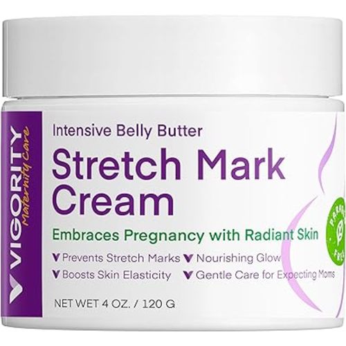 Stretch Mark Cream for Pregnant Women: Stretch Mark Treatment for Pregnancy - Belly Butter For Pregnant Women - Massage Lotion To Prevent And Repair Maternity Stretch Marks Scar - 4 Oz