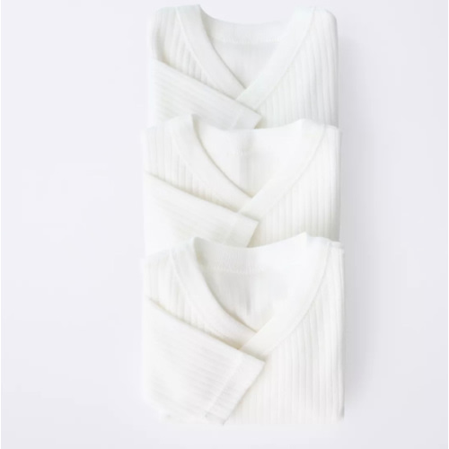 0-6 MONTHS/ THREE-PACK OF LONG-SLEEVE BODYSUITS WITH KIMONO COLLAR - Oyster-white | ZARA United States