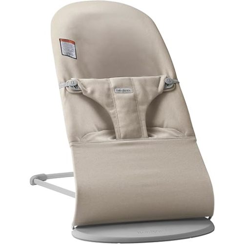 BabyBjörn Bouncer Bliss, Woven Mélange, Light Beige | 2-in-1 Adjustable Baby Bouncer Seat and Toddler Chair, Newborn to Toddler (8-29 lbs), 4 Positions, Lightweight & Portable