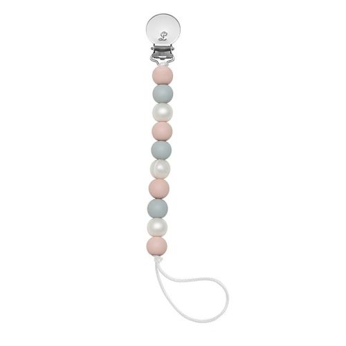 Loulou Lollipop® Pacifier Clip in Rose/Grey