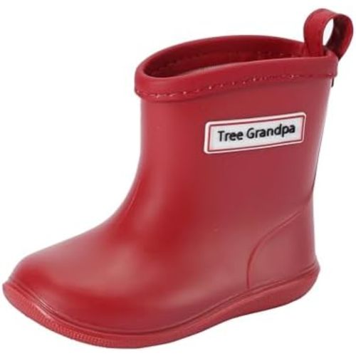 Tree Grandpa Toddler Rain Boots for Boys Girls Waterproof Baby Kids Rain Boots With Easy-on