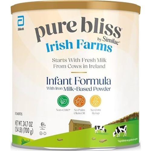 Pure Bliss Irish Farms, Easy-to-Digest Baby Formula, Infant Formula, 0-12 Months, 24.7-oz Can