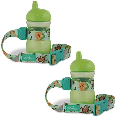 SippyPal Sippy Cup Holder Strap Leash Tether (Jungle 2-Pack)