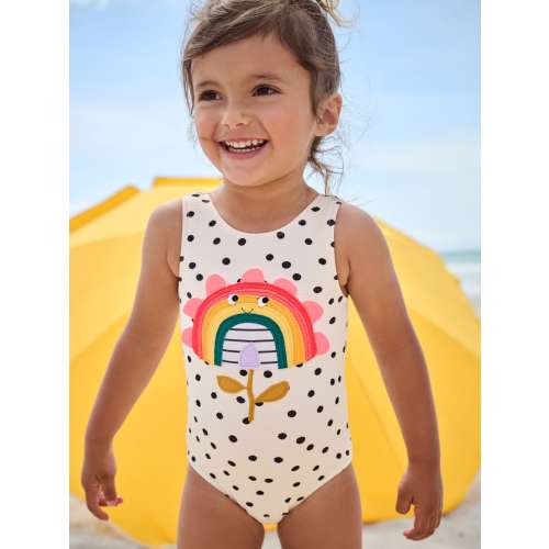 Ecru Spot Rainbow Swimsuit (3mths-10yrs)