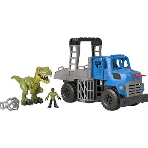 Fisher-Price Imaginext Jurassic World Dominion Toy, Break Out Dino Hauler Vehicle & T. rex Dinosaur for Preschool Kids Ages 3+ Years