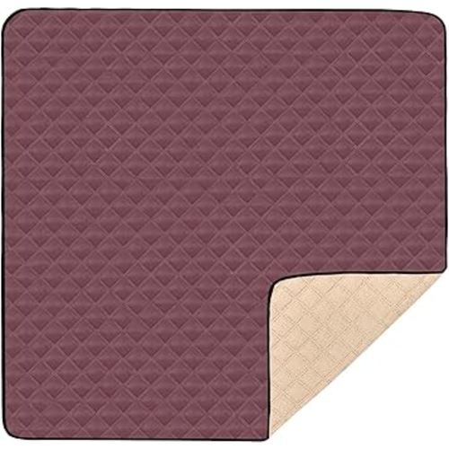 Burgundy Baby Play Mats for Floor 50" X 50" Non-Slip Playmat for Babies Soft Thick Playpen Mat Baby Crawling Mat Washable for Infants Kids Toddlers Play Tummy Time