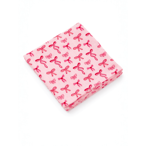 Pink Bows / Organic Pointelle Swaddle