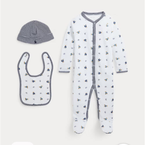 Polo Bear Cotton 3-Piece Gift Set