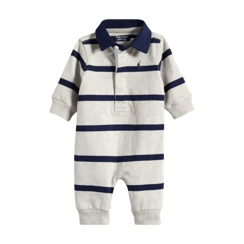 Rugby Stripe Cotton Interlock Polo Romper