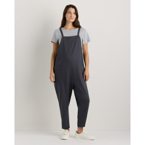 Organic Cotton Maternity Overalls in Rust