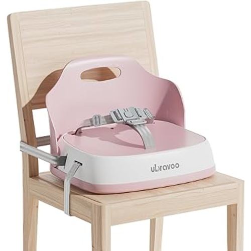 UBRAVOO Baby Booster Seats, Portable High Chairs for Babies and Toddlers, HighChair for Baby from 6 Months to 3 Years, Sitting Up to 15 kg (Pink)