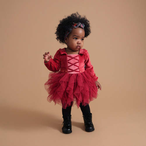 Disney Hocus Pocus Mary Velour Tulle Bodysuit Dress