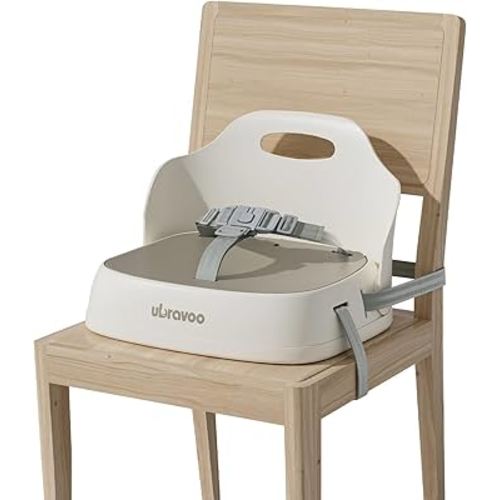 UBRAVOO Baby Booster Seats, Toddler Booster Seat for Dining Table with Adjustable Straps, Portable Compact Portable Baby Chair for Dining and Travel (Khaki)