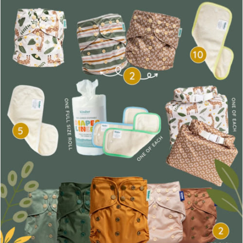 New Parent Starter Bundles: Pocket Cloth Diapers with Athletic Wicking Jersey and More