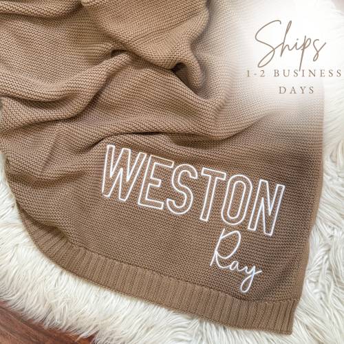 Baby Blanket | Personalized Name | Baby Shower | Newborn Baby Gift | Embroidered Baby Gift | Baby Shower Gift | Baby gift FAST FREE SHIPPING