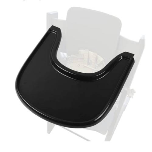 Baby High Chair Tray Compatible with Stokke Tripp Trapp Chair with Smooth Surface and Strong Suction Power - Made with Food-Safe Plastic (BPA BPS BPF Lead and Phthalate Free) - Black