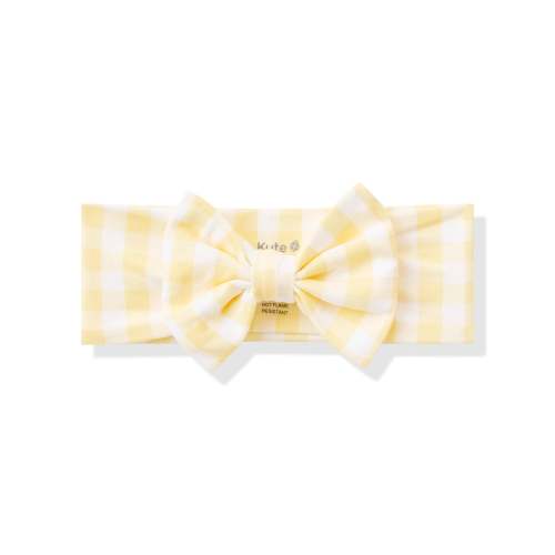 Bow Headband in Gingham Chamomile