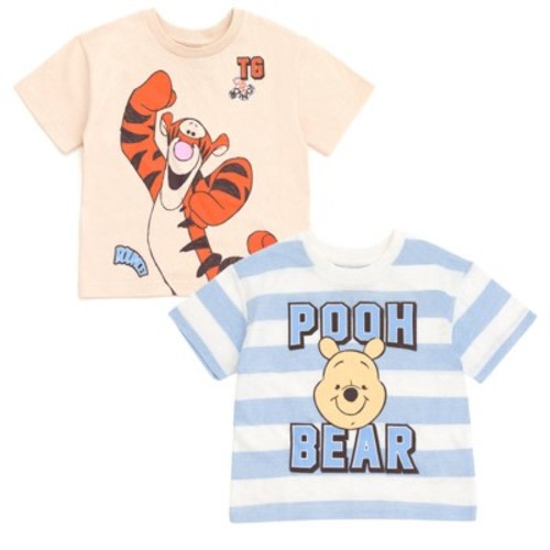 Disney Winnie the Pooh Infant Baby Boys 2 Pack T-Shirts Tigger Pastel Blue / Muted Peach 12 Months