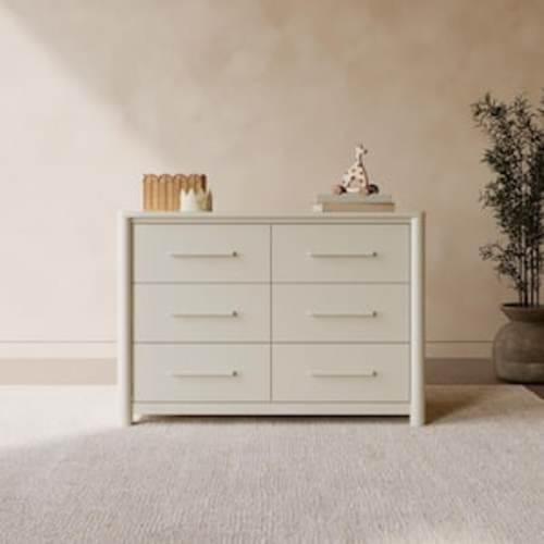Malta Frosted Oat 6 Drawer 47.72 in. Wide Dresser