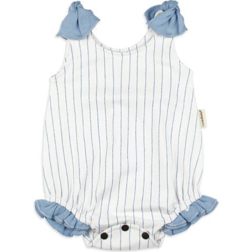 Stripe Ruffle Organic Cotton Bubble Romper, 18-24M
