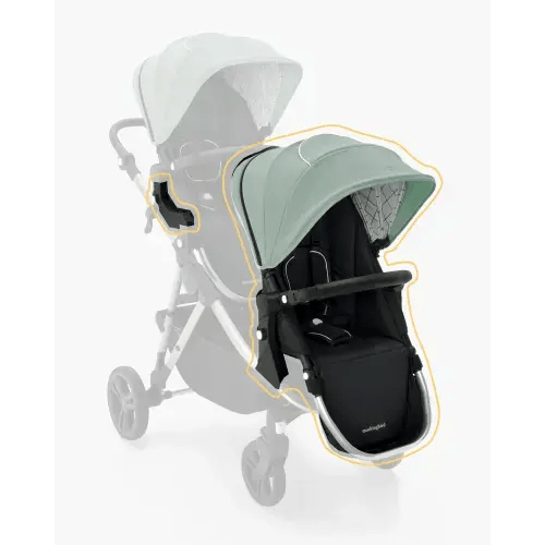 2nd Seat Kit 2.0 Color: Sage, Pattern: Windowpane. Seat: Black