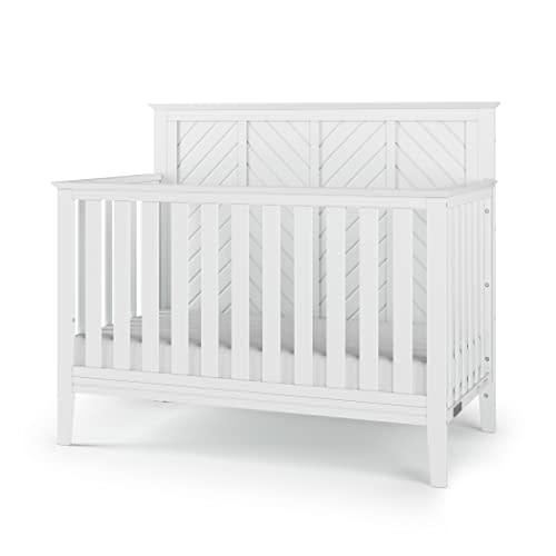 Child Craft Atwood 4-in-1 Convertible Baby Crib, Wooden Nursery Furniture Converts to Daybed, Toddler Bed and Full-Size Bed, 3 Mattress Height Adjustments, Non-Toxic Baby Safe Finish, Matte White | 4-in-1 Crib, Baby Safe Finish, Non-Toxic, Adjustable