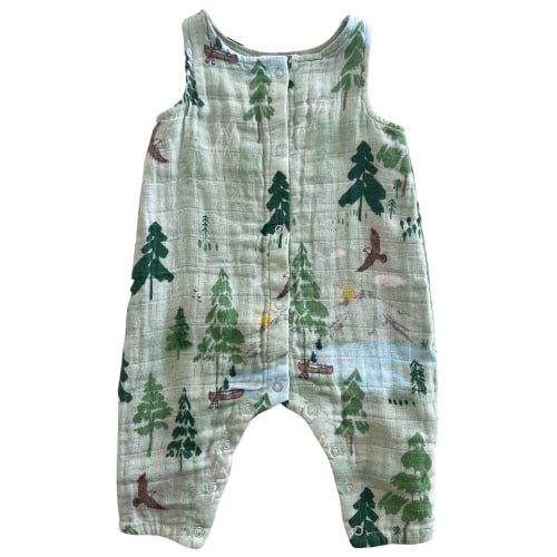 Muslin Sleeveless Romper, Mountain Cabin
